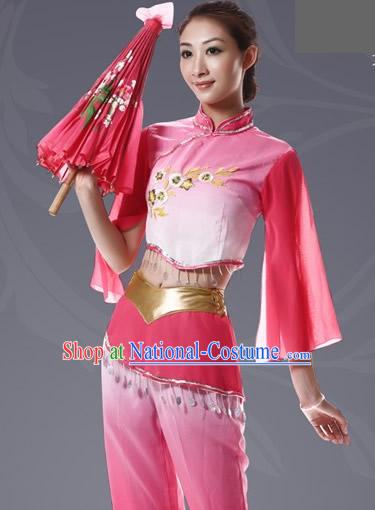 Chinese Umbrella Dance Color Transition Costume Set