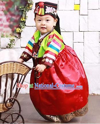 Traditional Korean Baby Birthday Hanbok Dress Complete Set