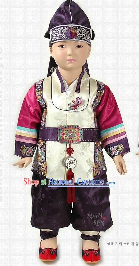 Ancient Korean Boy Hanbok and Hat Set