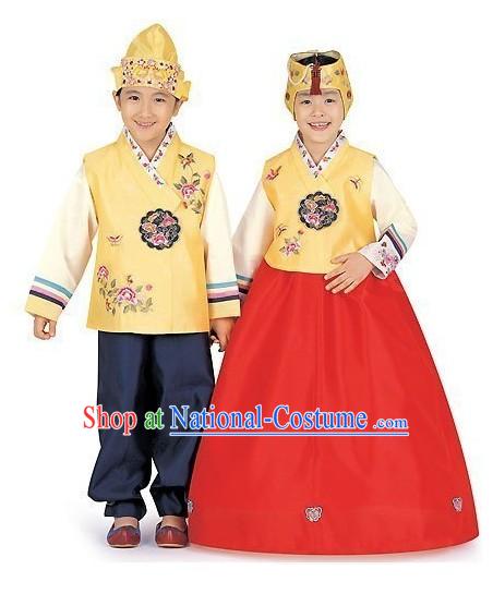 Traditional Korean Children Hanbok 2 Sets for Boys and Girls