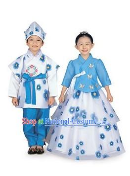 Traditional Korean Children Hanbok 2 Sets for Boys and Girls