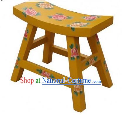 Chinese Tibetan Natural Wood Bar Chair