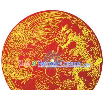 Chinese Wedding Dragon and Phoenix Umbrella