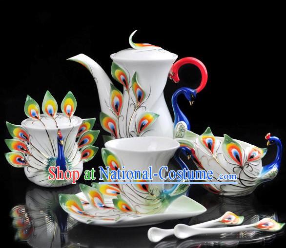 Chinese Classical Goldfish Ceramic Coffe Cups 21 Pieces Set