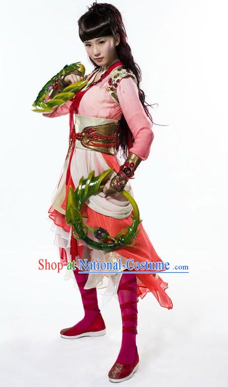 Ancient Chinese Women Kung Fu Costume Set for Cosplay