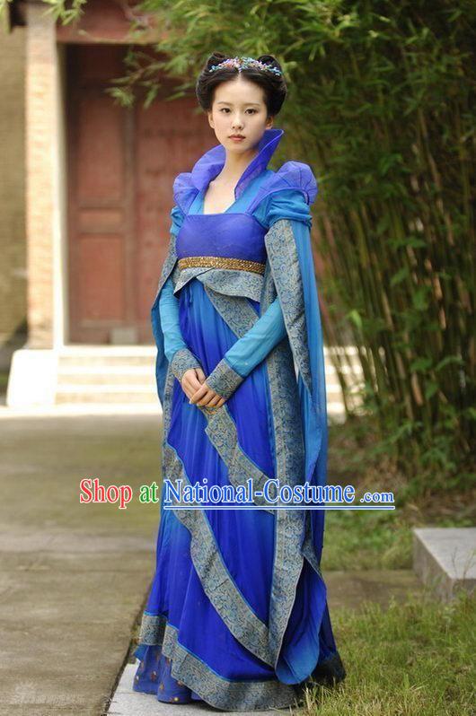 Ancient Chinese Fairy Blue Costumes