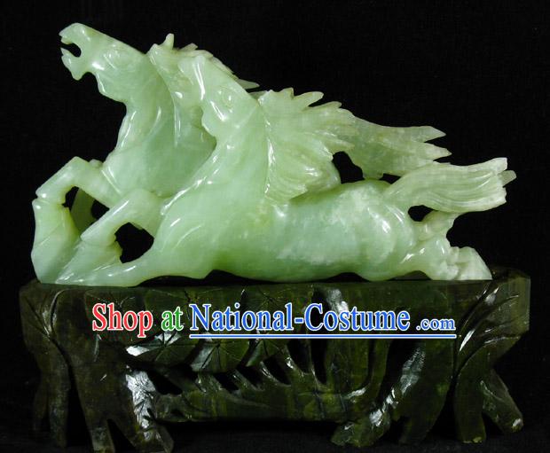 Chinese Classical Natural Jade Horse Sculpture