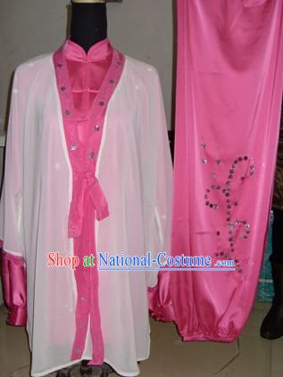 Professional Martial Arts Tai Chi Master Long Silk Cape and Uniform Set