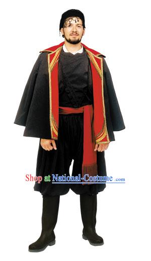 Cretan Male With Coat Traditional Greek Costume