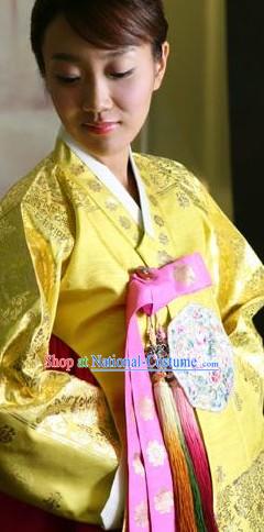 Traditional Korean Hanbok Complete Set for Women _yellow_