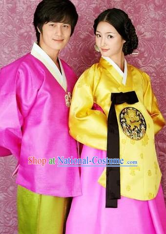 Traditional Korean Hanbok Couple Dress Set