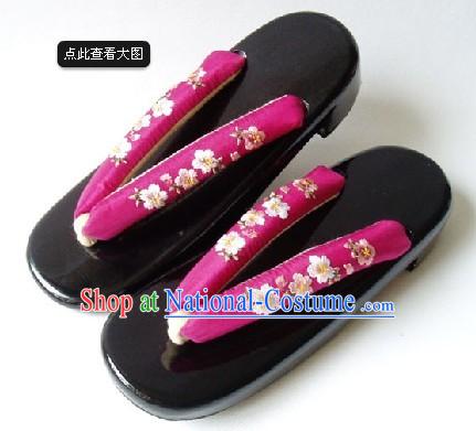 Traditional Japanese Oriental Cherry Geta Set for Women