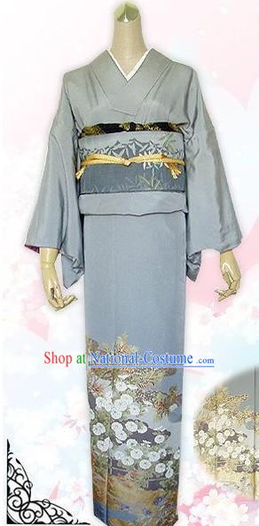 Traditional Japanese Princess Silk Kimono Set