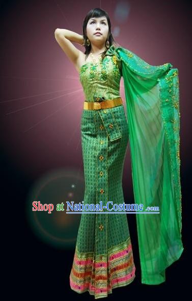 Traditional Thailand Dance Costume Complete Set