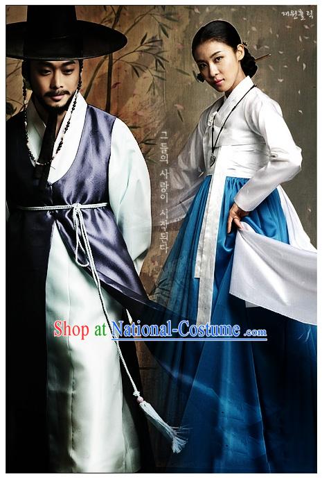 Ancient Korean Drama Costumes Two Sets for Men and Women