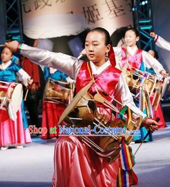 Traditional Korean Drum Dance Costumes Set