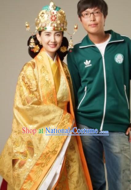 Ancient Korean Empress Costumes and Phoenix Crown Set