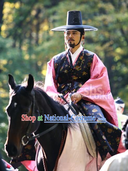 Ancient Korean Government Official Costumes and Hat Set