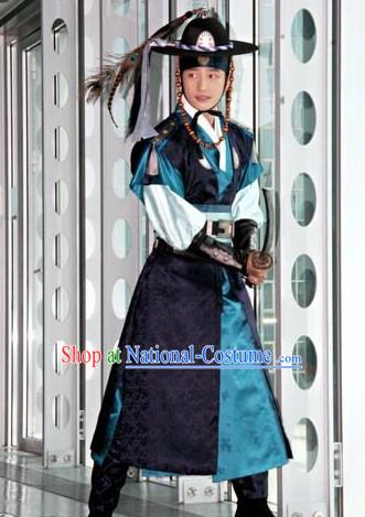 Ancient Korean Official Costume Set Korean Male Warrior Costume National Costume of Korea