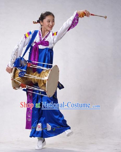 Traditional Korean Drum Dance Costumes Set