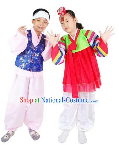 Korean Dance Costumes for Boy and Girl 2 Sets