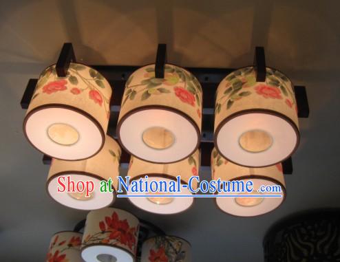 Original Chinese Traditional Painting Large Ceiling Lantern Set