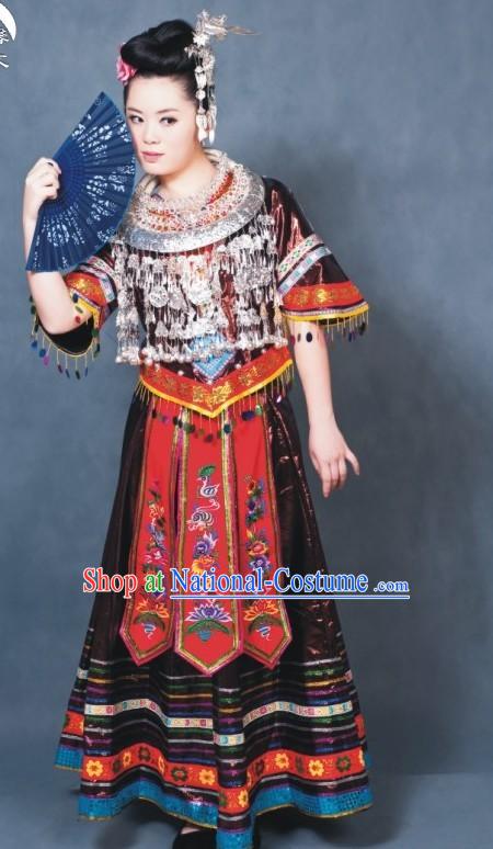 China Miao Tribe Festival Dance Costume Complete Set