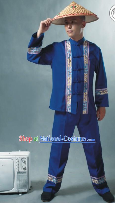 Chinese Soil Family Costume and Hat Complete Set _ Tu Minority