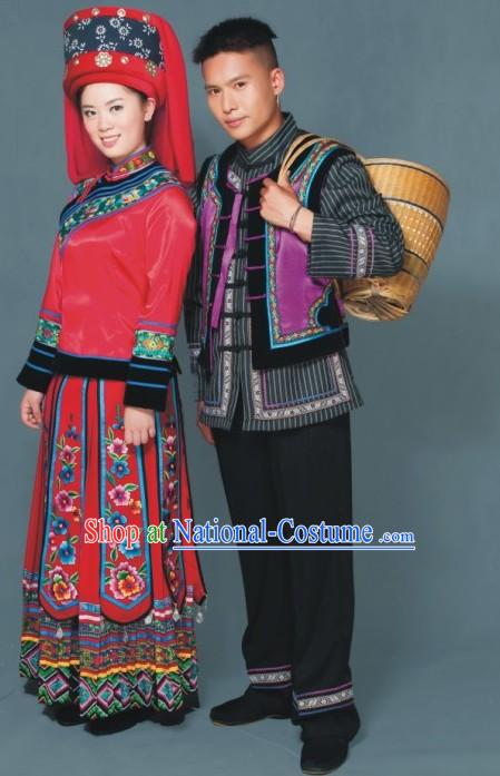 Miao Tribe Clothes Two Sets for Men and Women