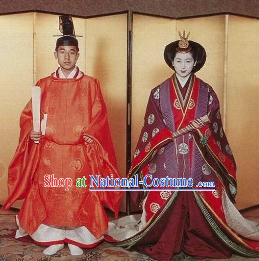 Japanese Ancient Emperor and Empress Clothes Two Sets