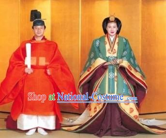 Japanese Emperor and Empress Traditional Costume Two Sets