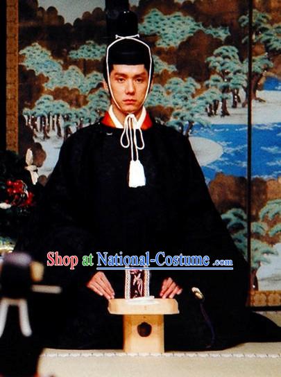 Ancient Japanese Emperor Costume and Hat Set