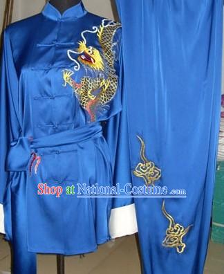 Dragon Embroidery Martial Arts and Tai Chi Competition Uniform for Men