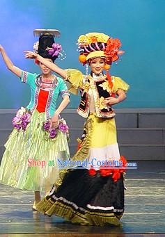 Chinese Minority Fan Dance Costumes