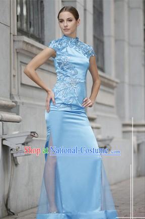 Women Cheongsam Style Party Dress Choir Costumes