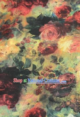 Oilpainting Rose Silk Fabric