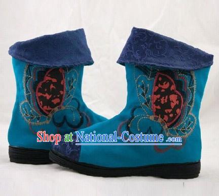 Chinese Embroidered Short Boots