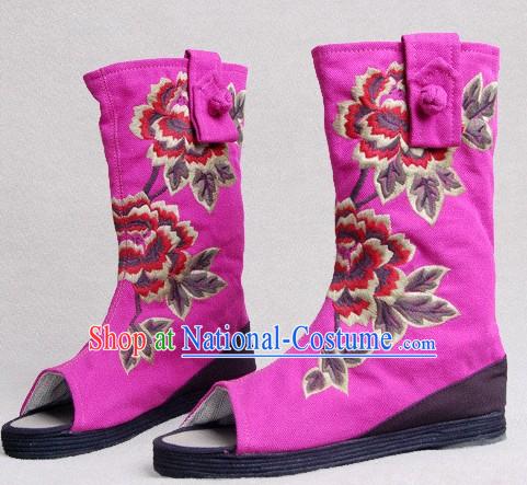 Traditional Chinese Embroidery Boots