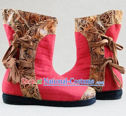 Chinese Embroidery Boots _ Handmade Red Boots