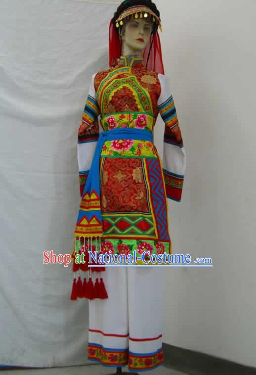 Chinese Classical Minority Ethnic Dance Costume Complete Set