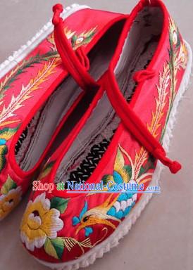 Chinese Traditional Embroidery Phoenix Wedding Shoes