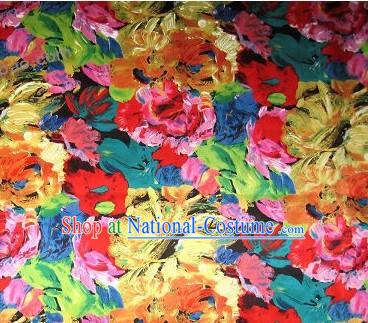 Chinese Sun Flower Silk Fabric