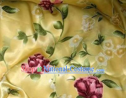 Chinese Pure Silk Butterfly Flower Fabric