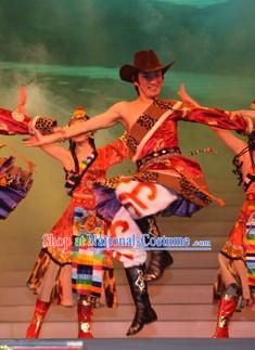 Zha Xi De Le Tibetan Dance Costume Complete Set