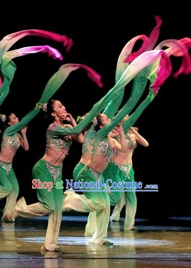 Traditional Chinese Water Sleeve Dance Costumes Complete Set