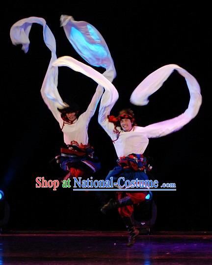 Tibetan Long Sleeve White Dance Costume for Men