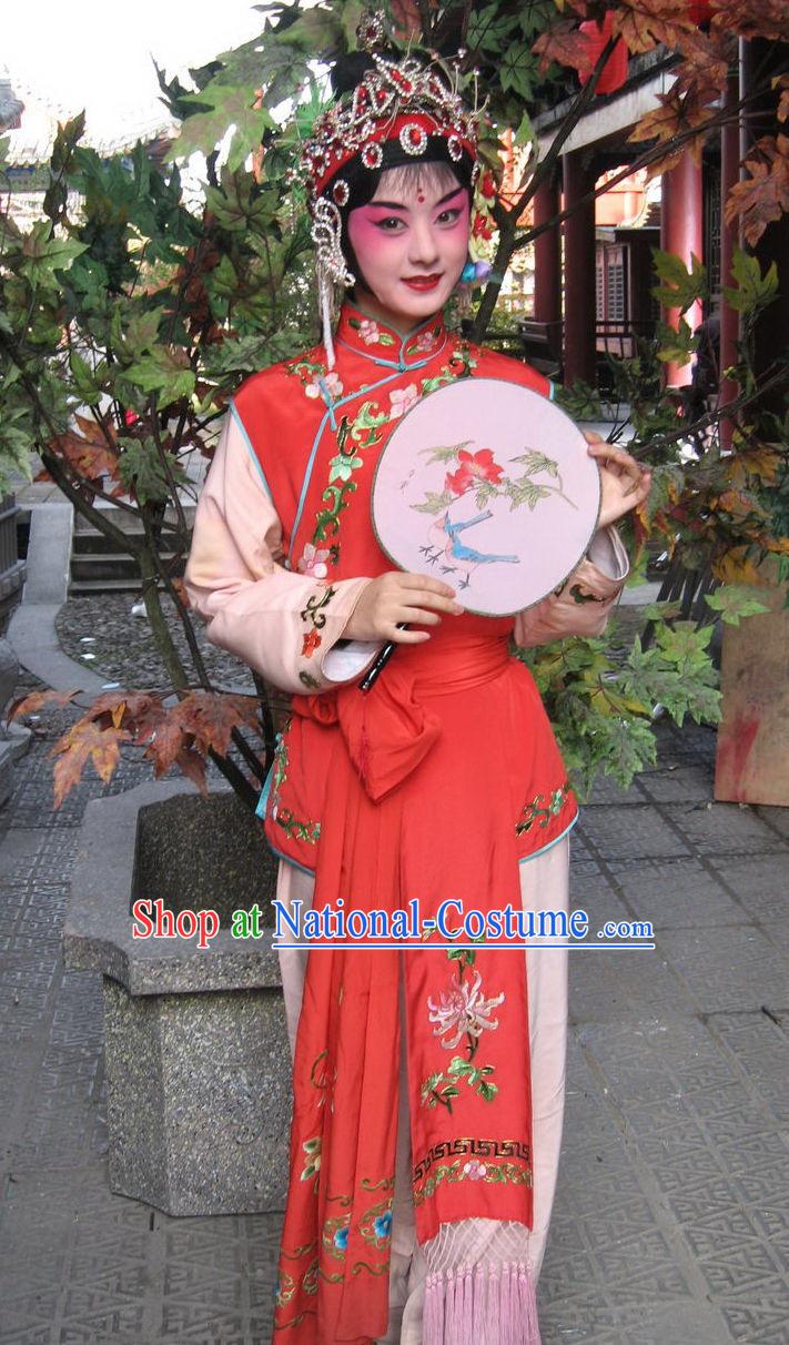 Chinese Peking Opera Costume and Fan Set