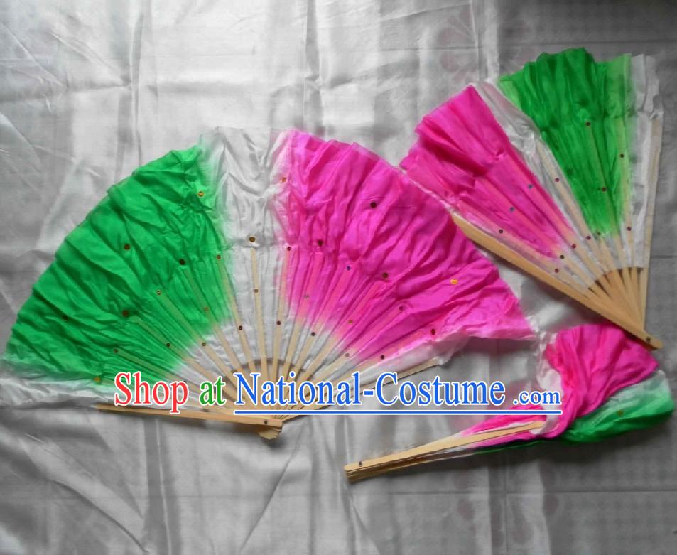 Chinese Pink and Green Dance Fan