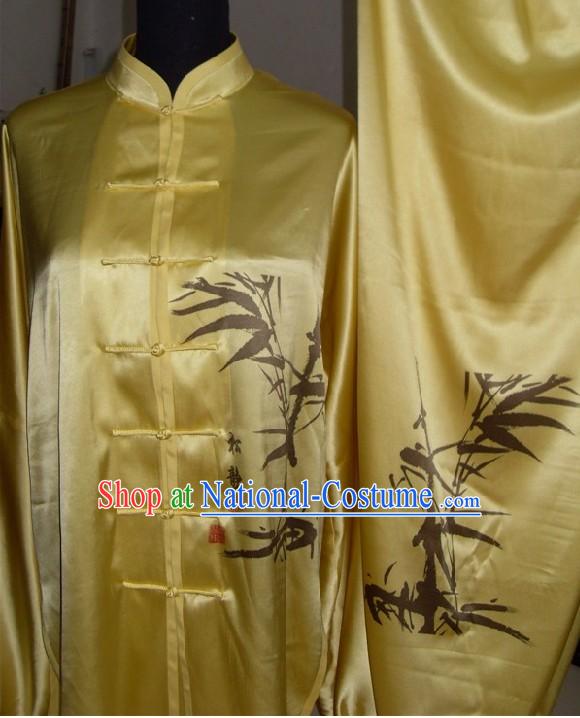 Chinese Original Bamboo Painting Tai Chi Uniform