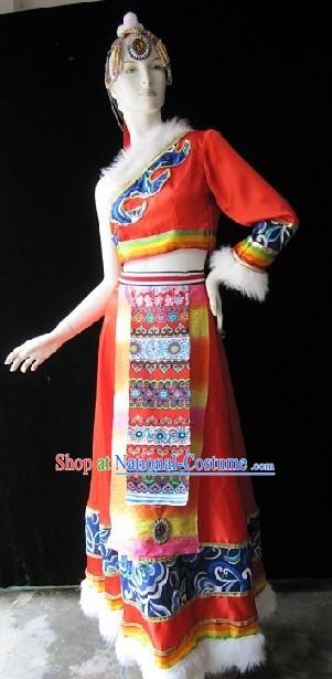 Tang Gu La Feng Tibetan Dance Costume Complete Set